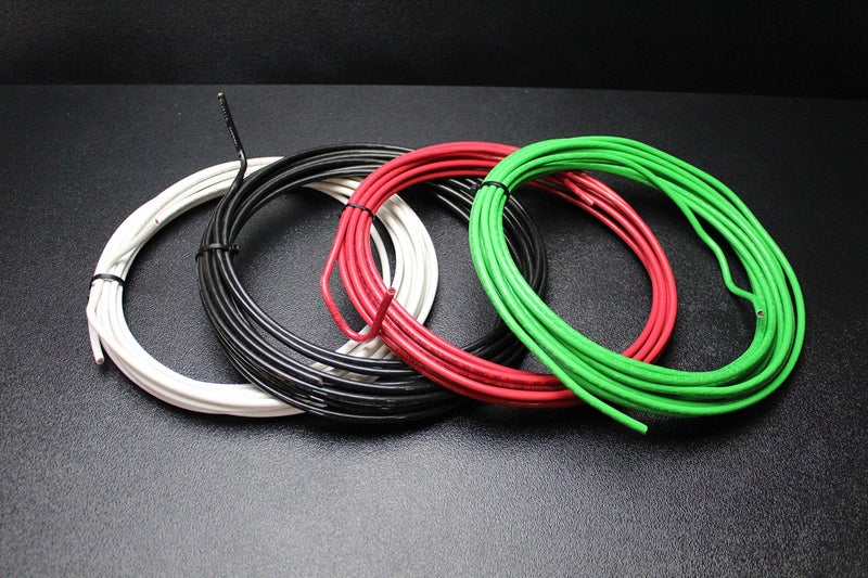 12 Gauge THHN Wire Solid 4 Colors 25 FT Each RED Black Green White THWN 600V Copper Cable AWG
